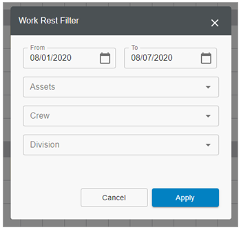 Work rest filter example