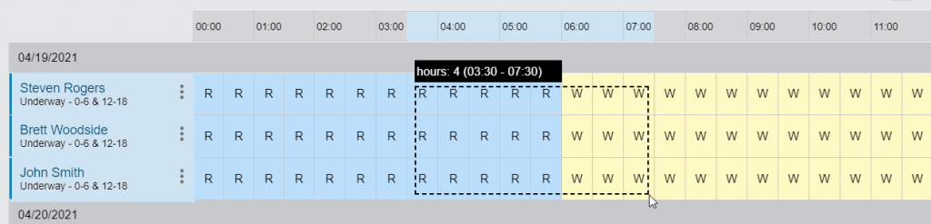 New tooltip and column highlights make work rest tracking easier than ever